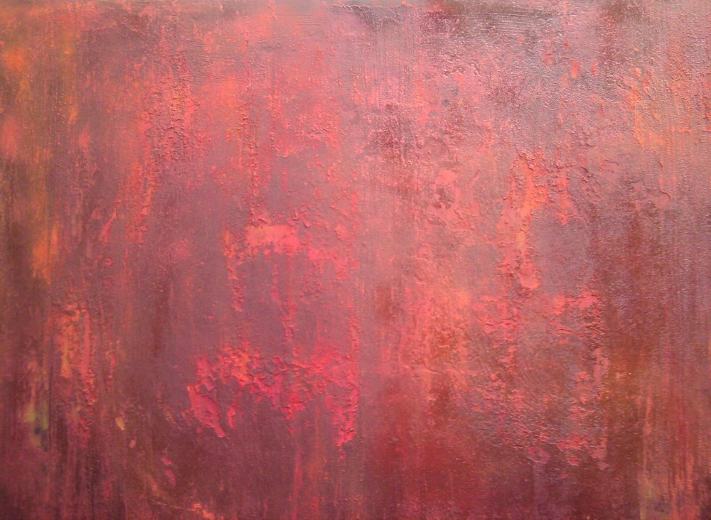 acrylique + Pigment,Burn,rouge,orange,mdf fin,86x67